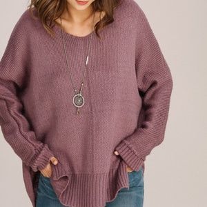 Lilac High-Low Oversize Sweater